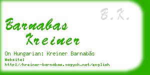barnabas kreiner business card